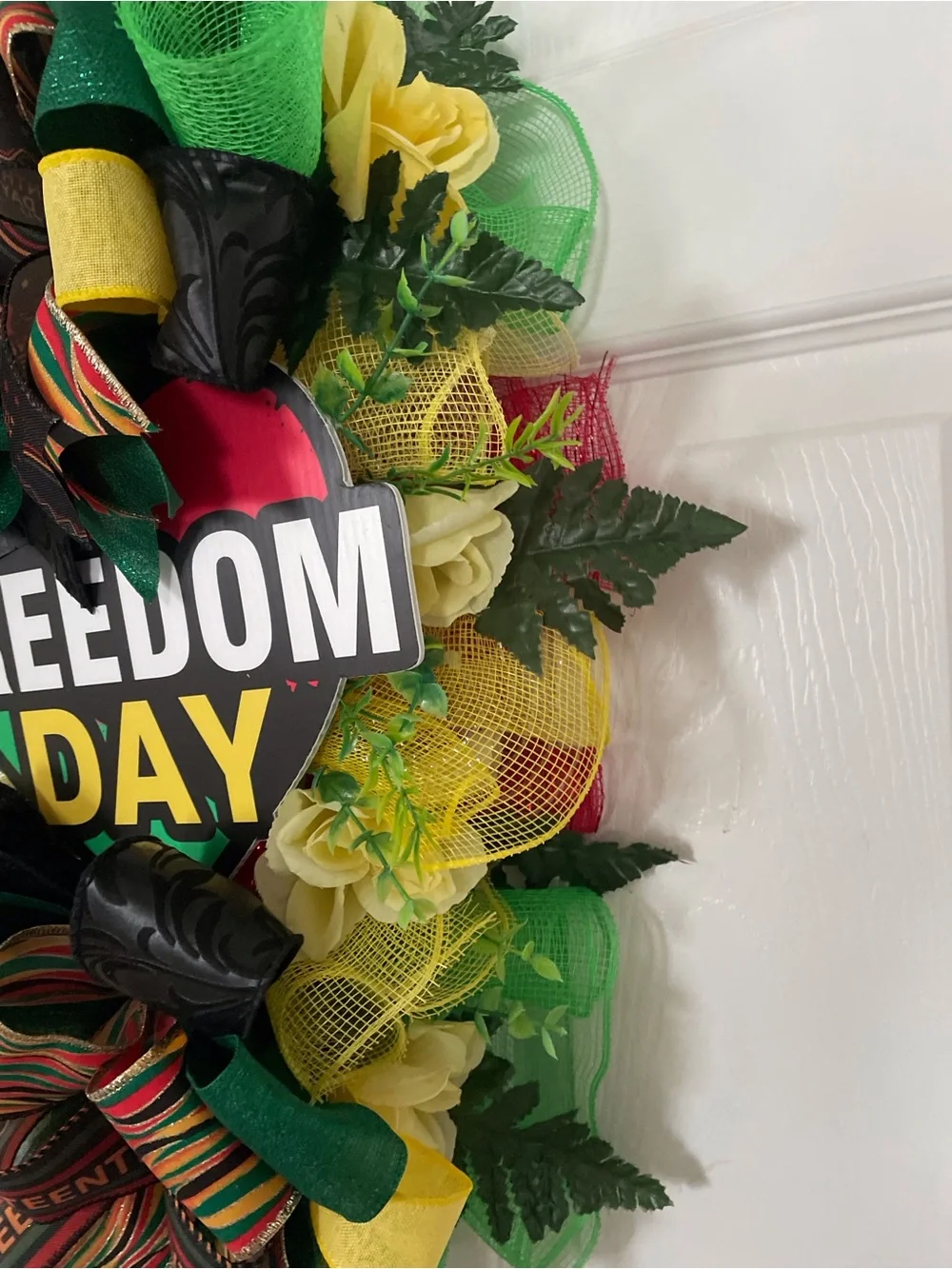 Freedom Day Green & Yellow Juneteenth Wreath